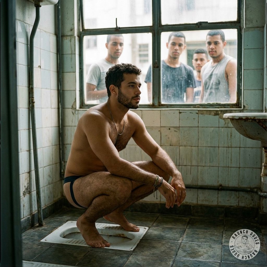 That tight ass clenching on the open toilet, shitting loud enough for the whole block to hear 💩🔥 those hungry eyes watching...