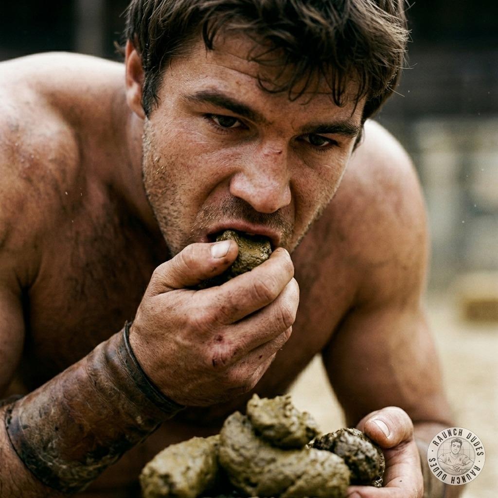 That gladiator in the arena is a filthy little shit pig, loving every bite of sand and shit #gayscat #fetish #gladiators...