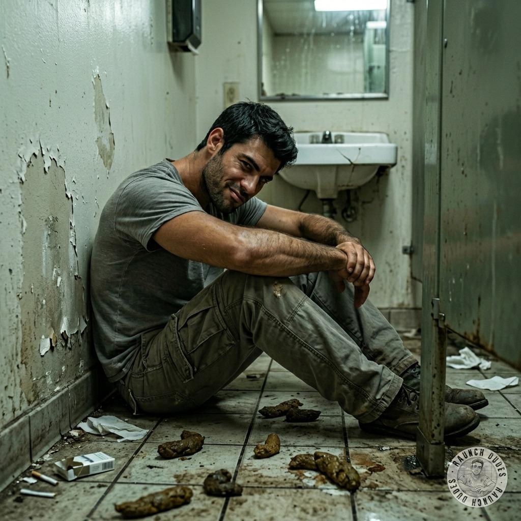 Sitting in a public toilet, buried in a mountain of warm, stinky shit, my hole dripping with filthy desire. The stench is...