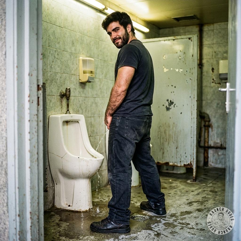 That twink’s got a golden shower fetish—watching him piss all over the public toilet floor is the hottest fucking show in...