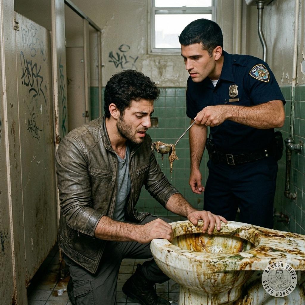 That cop’s got me on my knees, shoving his boot down my throat while I gag on his filthy bootsoles. #dirtycops #toilet...