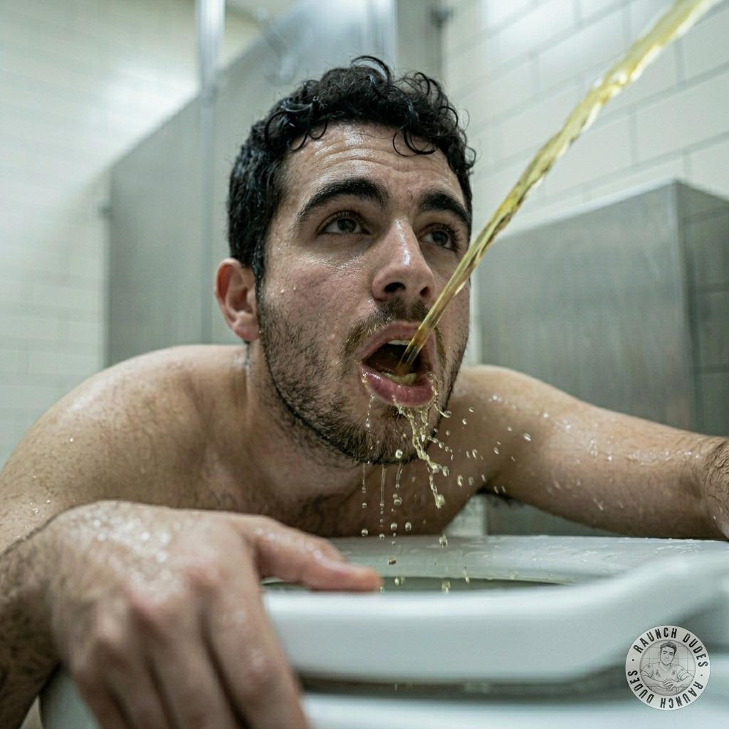 Swallowing that warm piss straight from the bowl, feeling the salty burn as it slides down my throat 😈💦 #gaypiss #fetish...