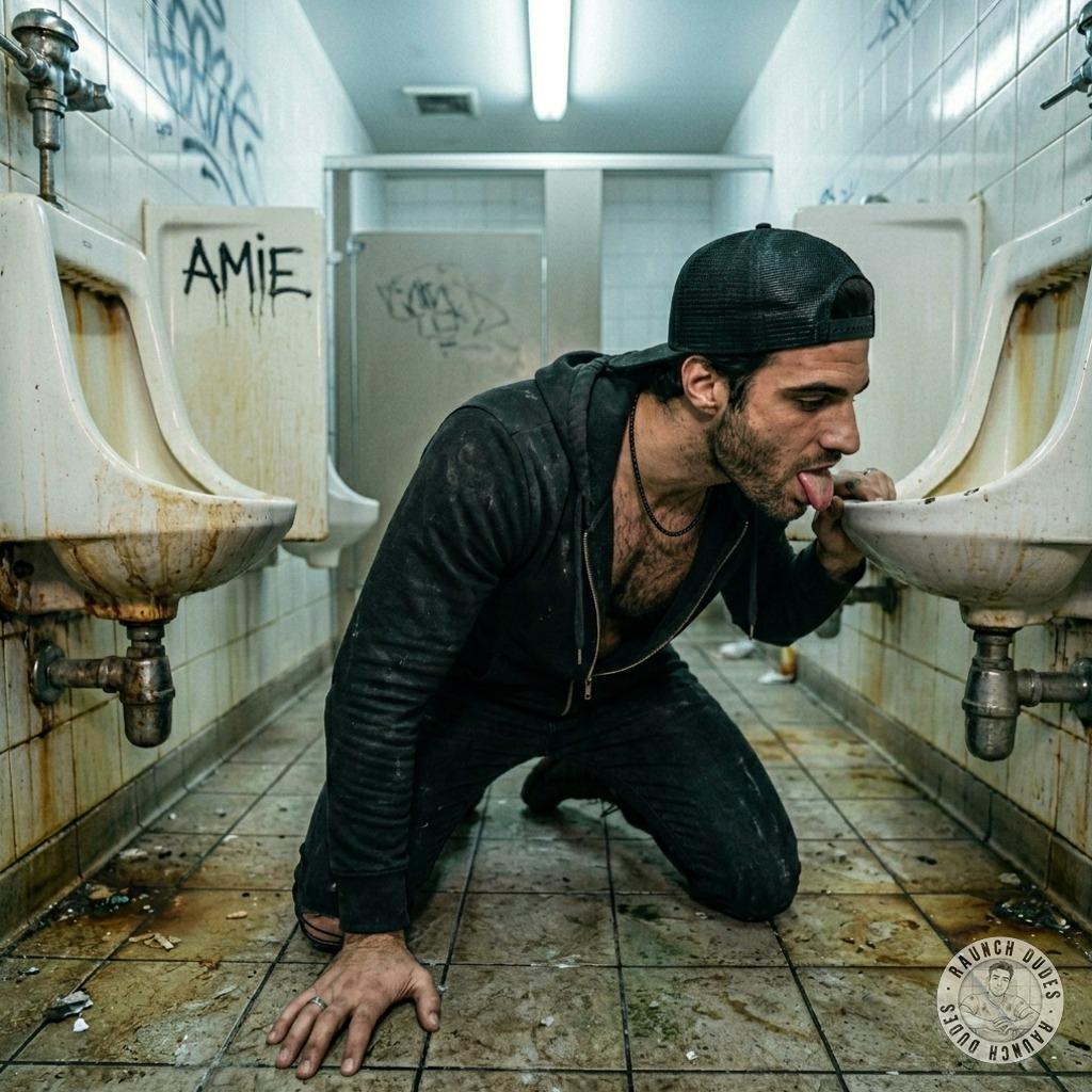 Watch that twink on his knees, tongue deep in the filthy bowl, savoring every drop of stale piss and grime. His ass clenches...