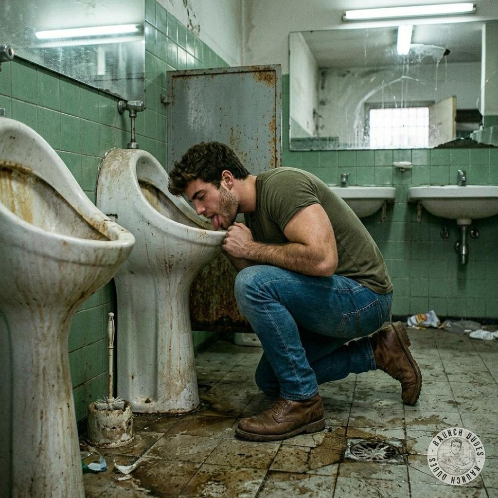 That dude’s tongue on a public pissoir like he’s worshipping the holy grail of sticky piss stains 😈💦 #fetish #toilet