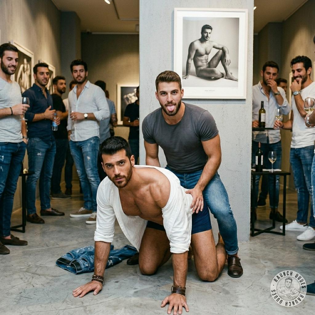 That hot model getting fucked raw in the gallery where his nude pics are on display? Fucking art. #analsex #inpublic...