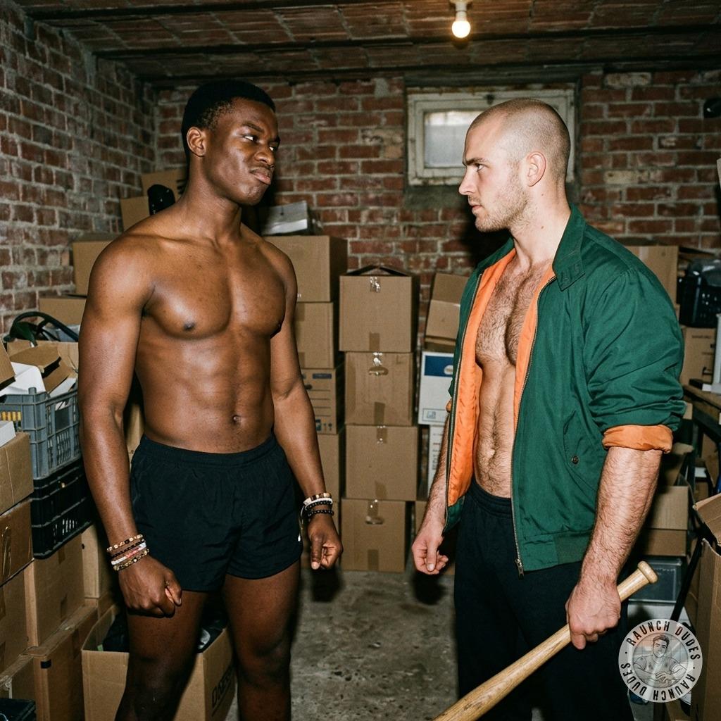 Black skinhead pins me down in the dark, his rough hands tearing my clothes off like it’s nothing. His cock’s already hard,...
