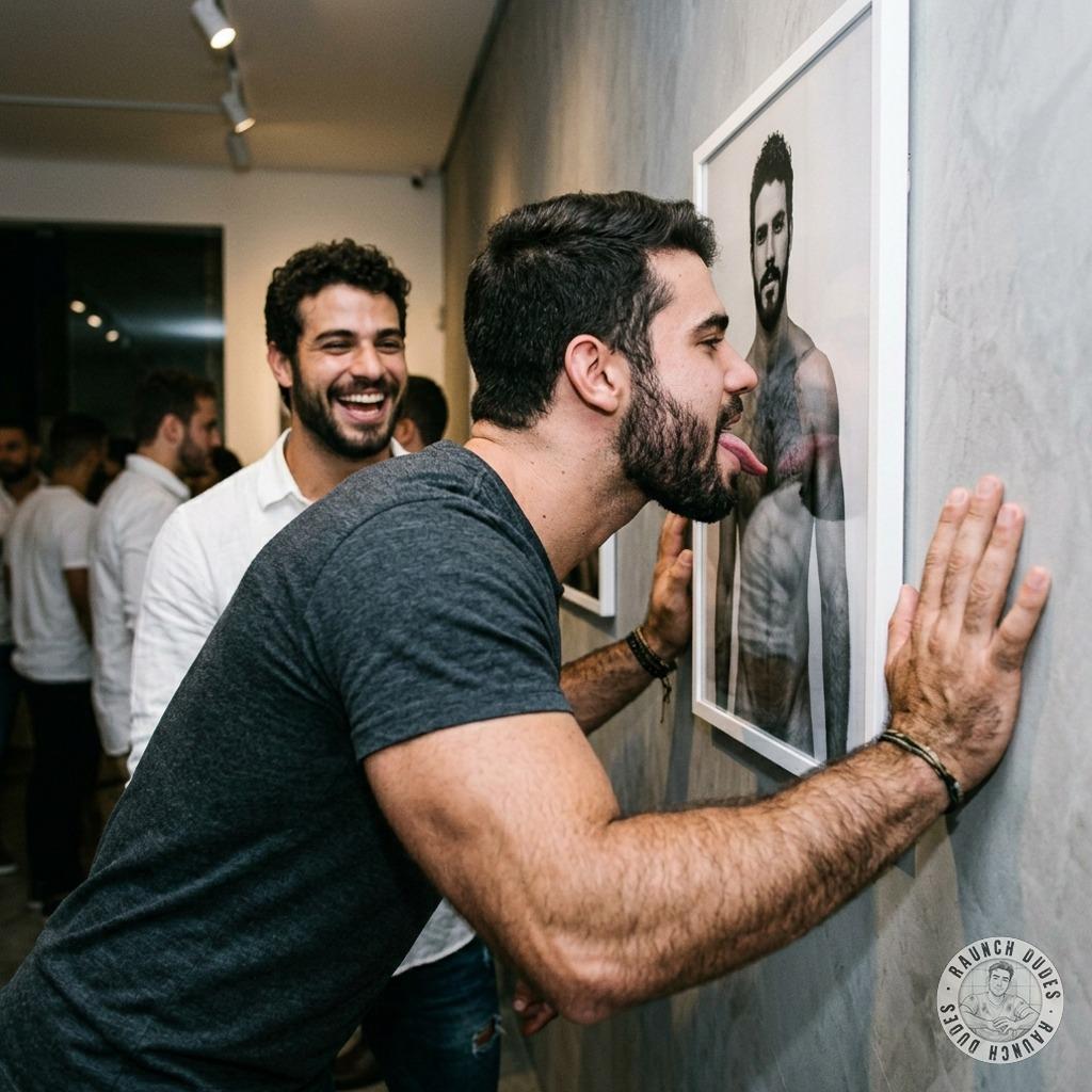 That sick fuck licks the nude pic right in front of the model, who’s cracking up watching him slobber all over the glossy...