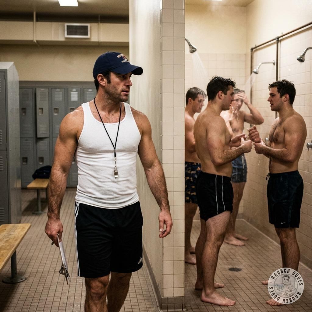 Fuck yeah, nothing beats a sweaty gym teacher lurking in the showers, watching those tight asses bend over 😈💦 #perverts...