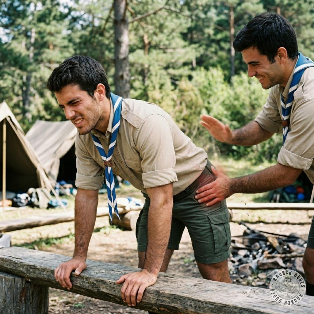 That scout got his tight little ass turned red with a spanking—now he’s begging for more, whimpering like the filthy little...