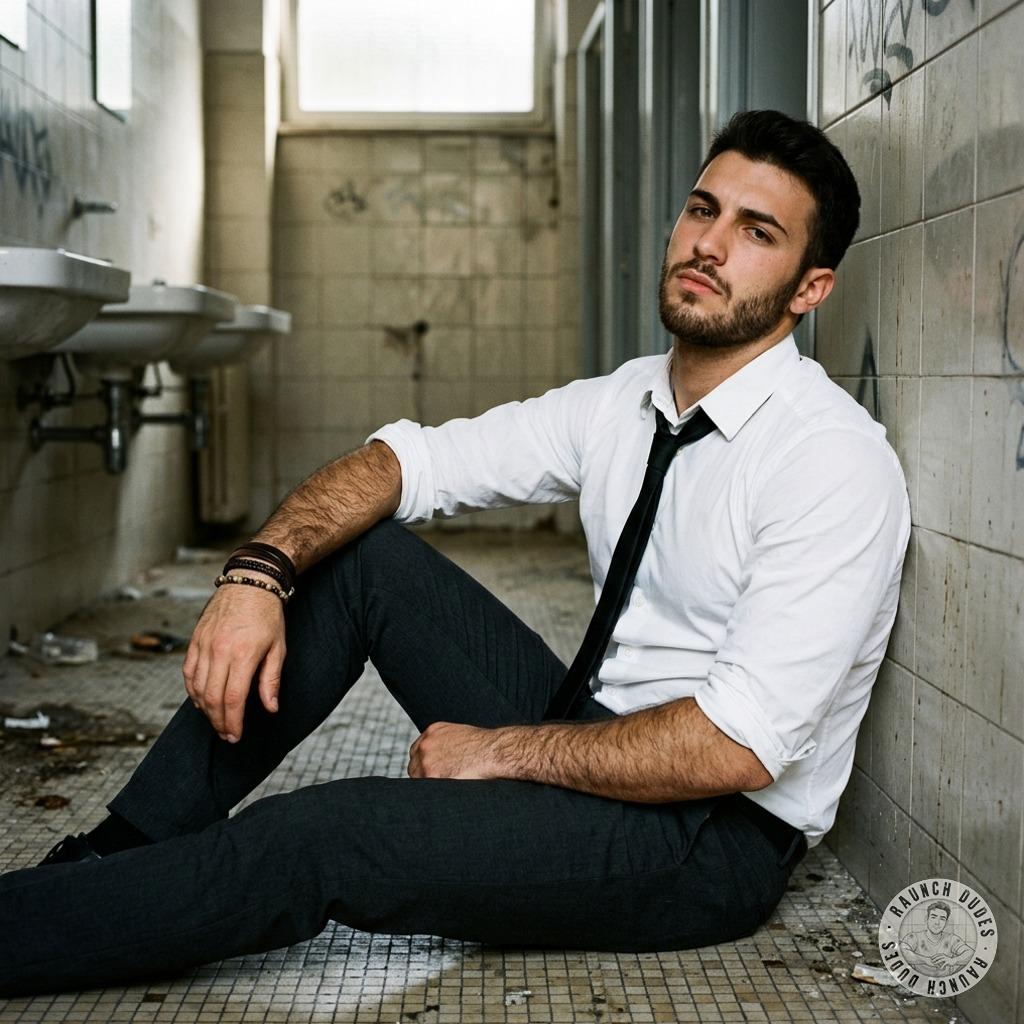 Dirty white collar on his knees in that filthy bathroom floor, gagging on my cock while he begs for more. His tight hole’s...