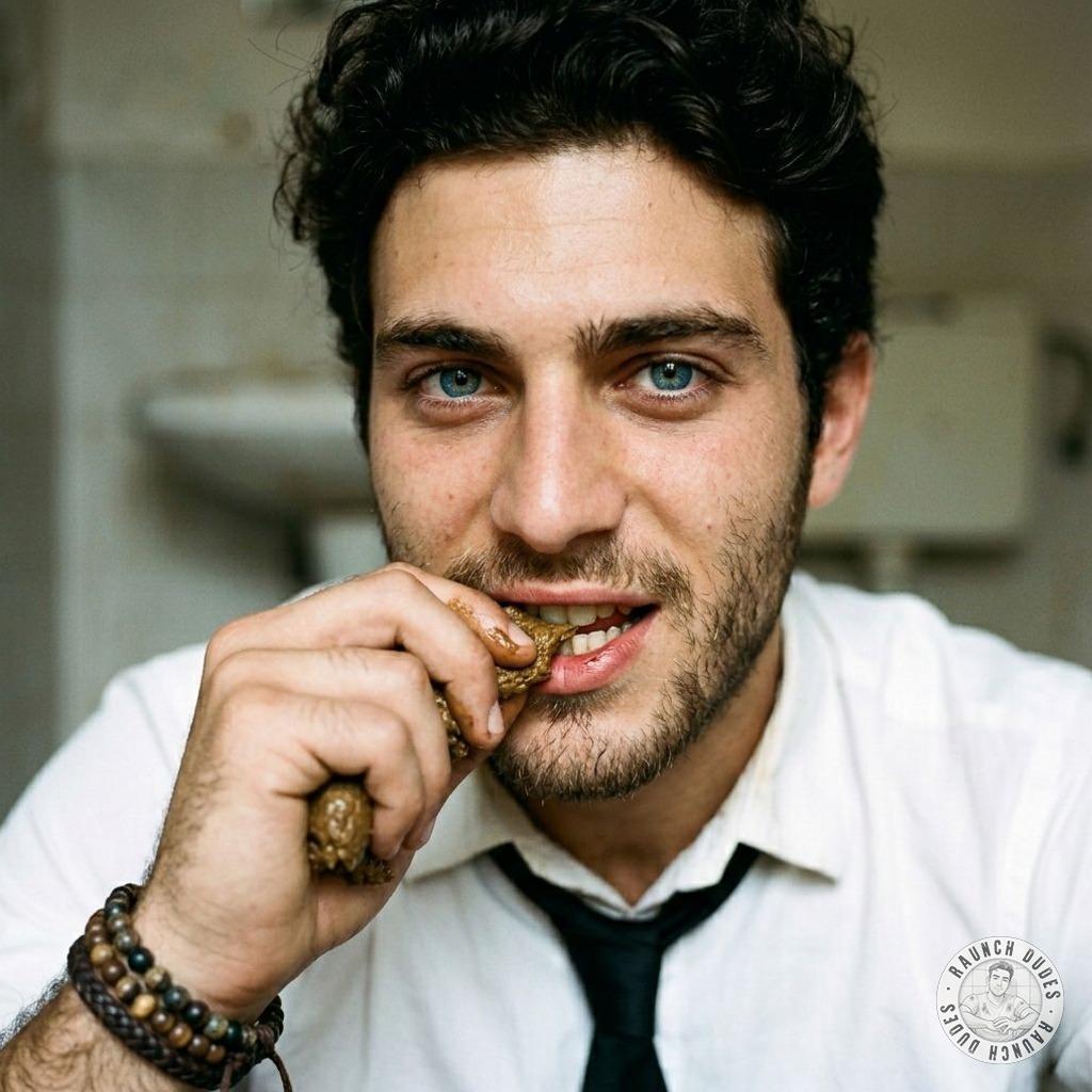 That sharp-suited twink is down on his knees, tie dangling, gobbling thick steaming turds like it’s his last meal. #gayscat...