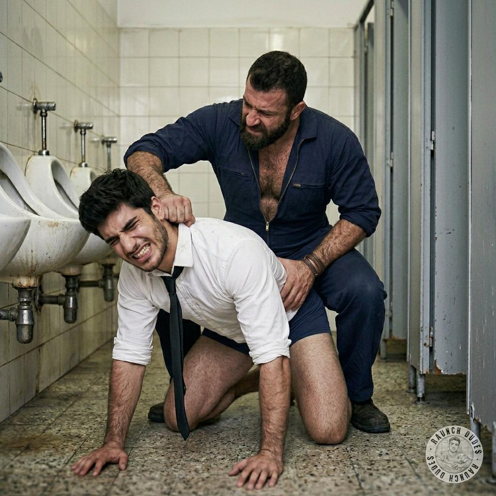 Boss in dress shirt & tie getting wrecked in the john by a janitor’s brutal thrusts 💦🔥 #fetish #workers #humiliation...