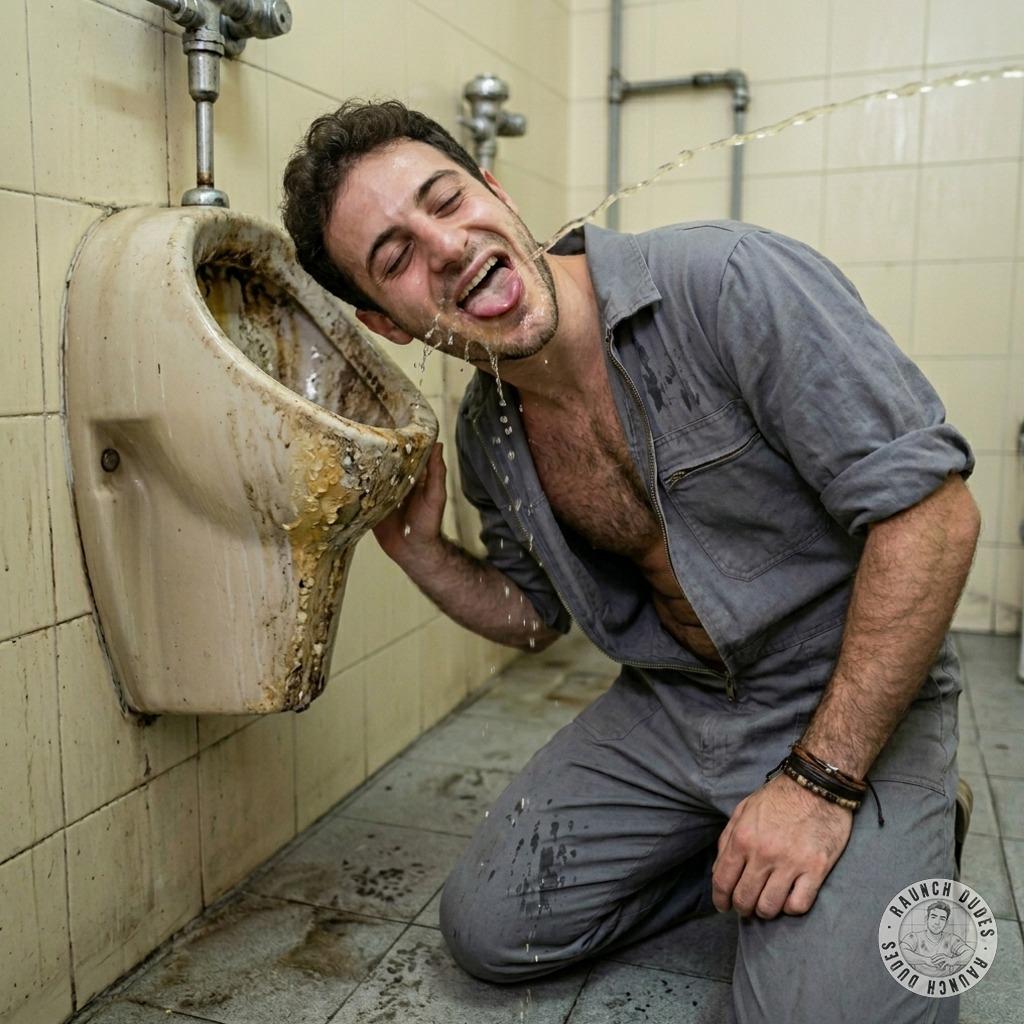 That janitor gets his mouth fucked full of warm piss while gagging on every drop 😈💦 #gaypiss #workers #toilet #humiliation...