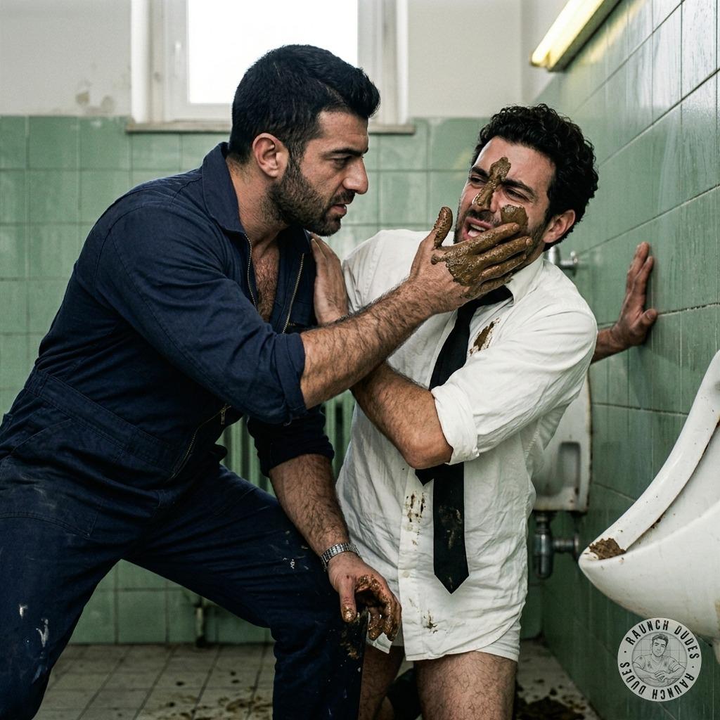 Inserviente spalmando thick shit all over this tight suited twink’s face, making him gag on the stench while his cock...