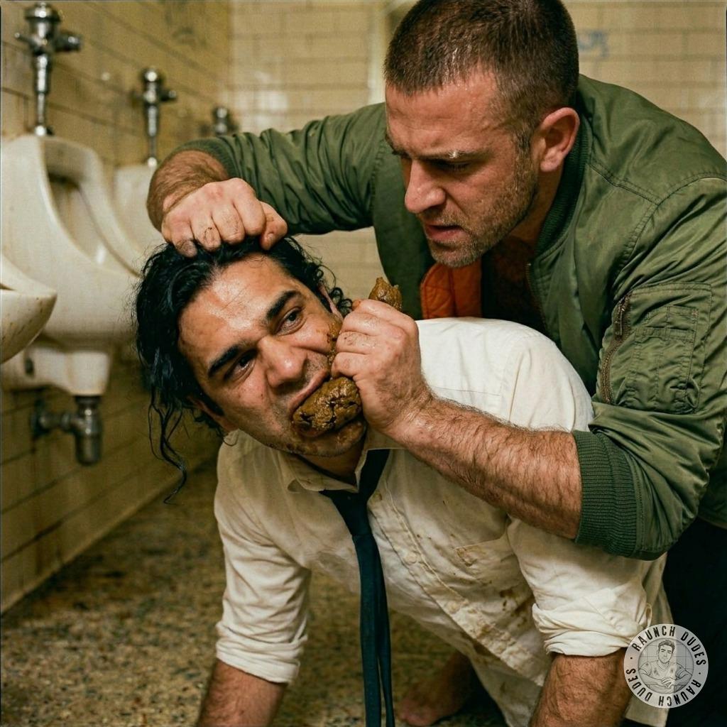 Skinhead pummels a twink in the stinky stall, shoves that filthy sludge down his throat while fucking him raw #gayscat...