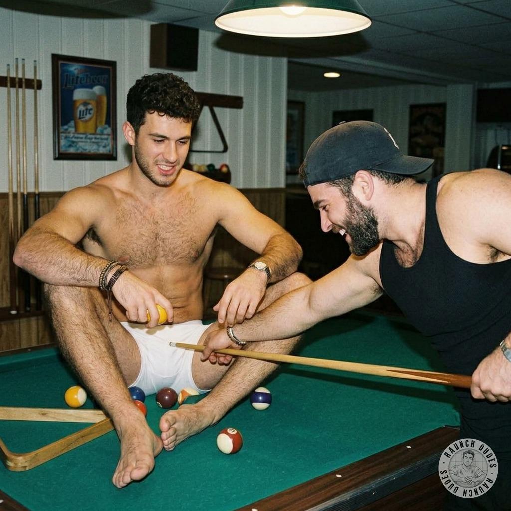 Fuck yeah, masochist wants his nuts crushed on a pool table—hard, brutal, no mercy. The crack of balls against wood, his...