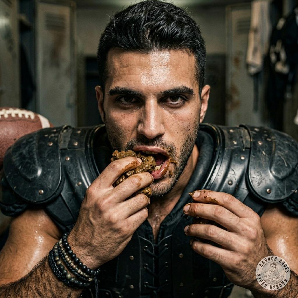 That hunky football player loves sinking his face into a fresh pile of shit in the locker room 🏈💩 #gayscat #fetish...
