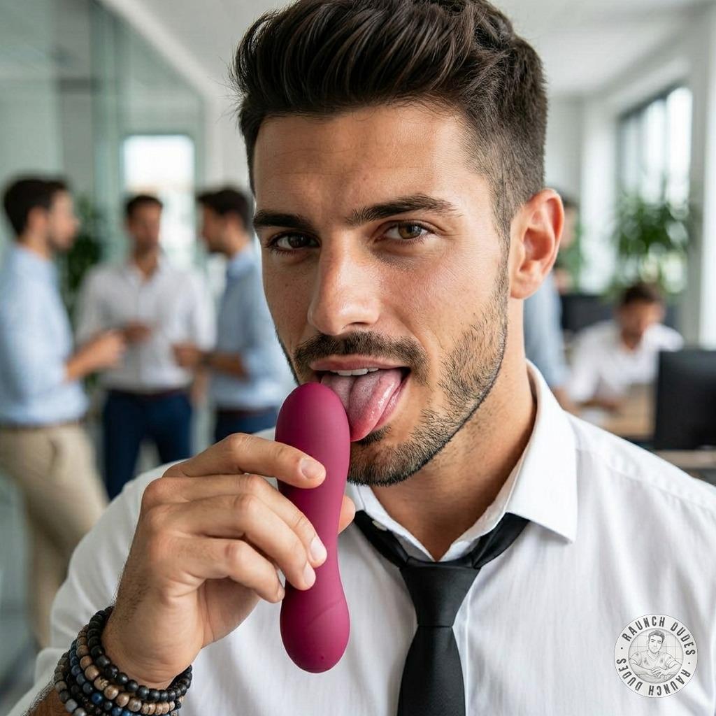 That office dick tease just got his ass handed to him—watch him lick that sextoy like it’s the last dick he’ll ever taste 😈🔥...
