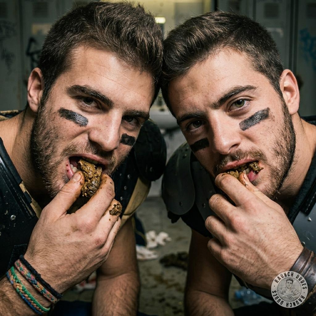 Two NFL players face-fucking each other’s shit-stained mouths after a brutal match 🏈💩🔥 #gayscat #rough