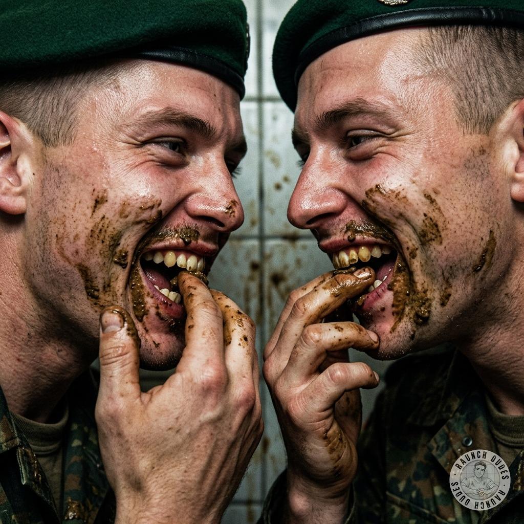Two hungry soldiers slurping each other’s shit in a public john 😈💦 #gayscat #fetish #military #inpublic