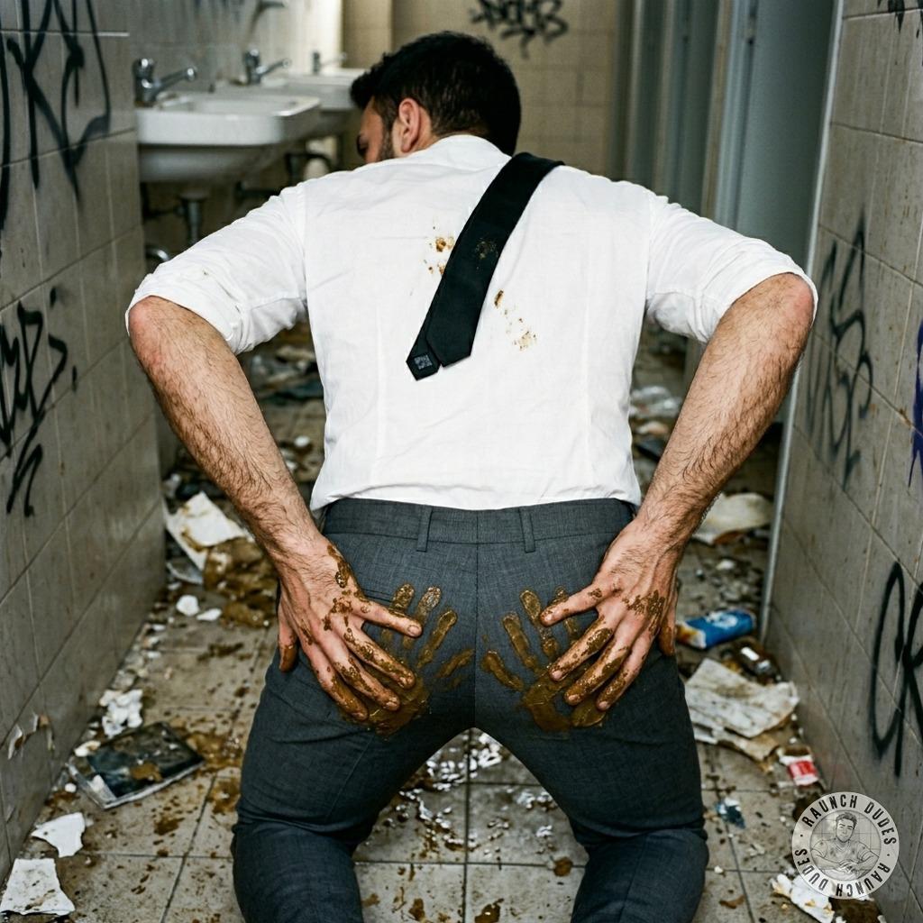 That filthy pervert’s ass is caked in thick, warm shit—lick it off, worship it, let it stain your face. #gayscat #toilet...
