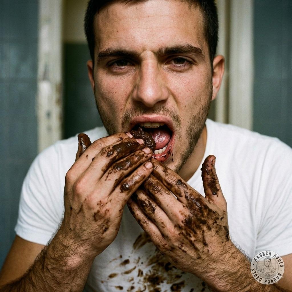 Fuck yeah, nothing like a hot guy stuffing his mouth with warm, fresh shit in a public toilet 😈💦 #gayscat #fetish #inpublic