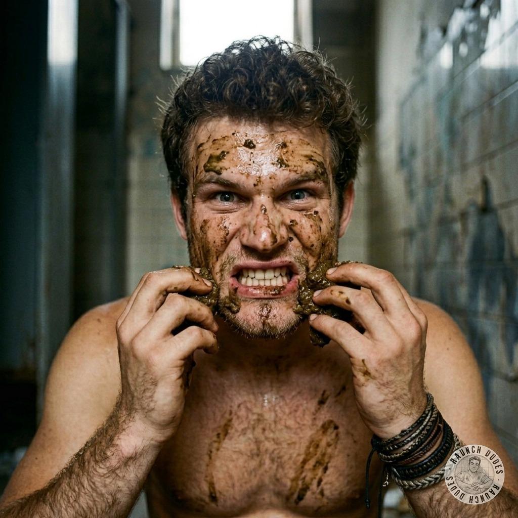 That tight ass slathered in warm shit in a filthy public john, face dripping with the stinky brown paste as he grins like a...