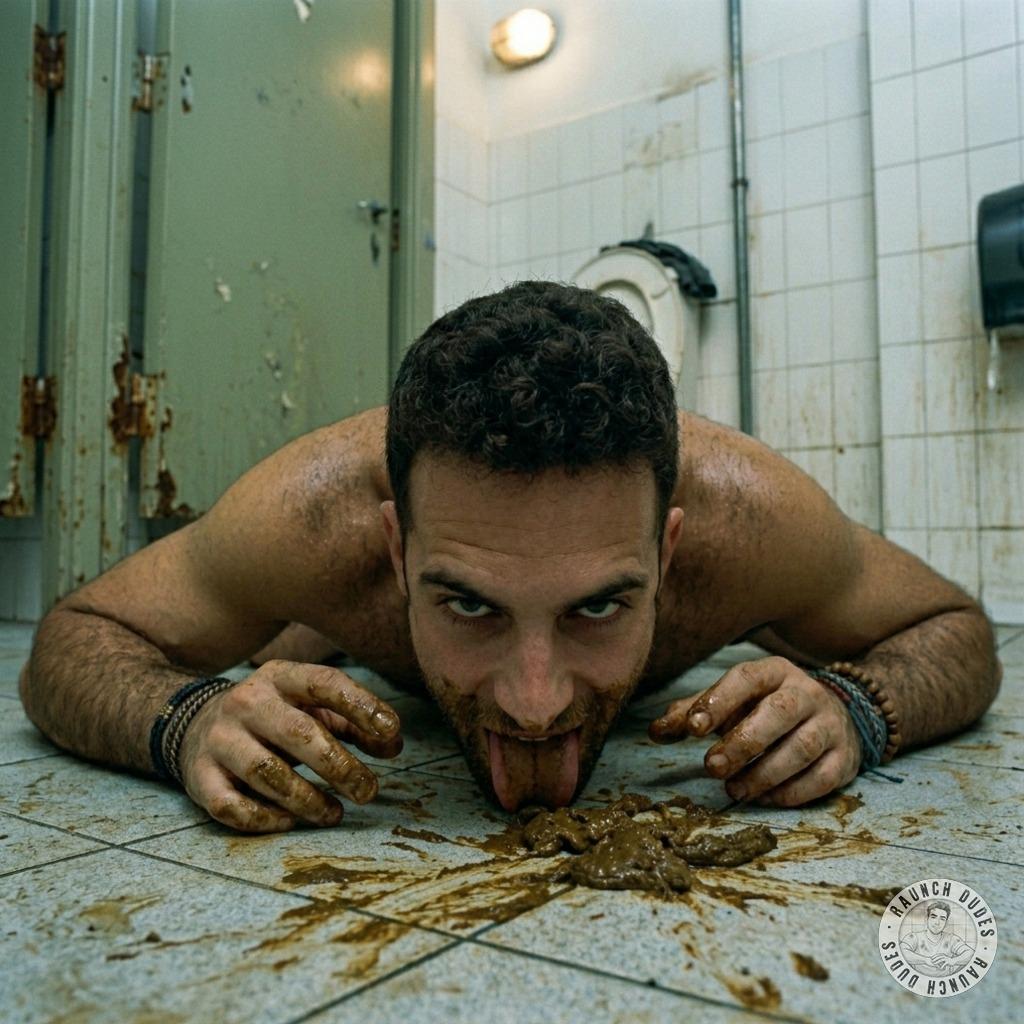 That dude on his knees, tongue deep in that public toilet floor shit like it’s the finest fucking delicacy 🤢🔥 #gayscat...