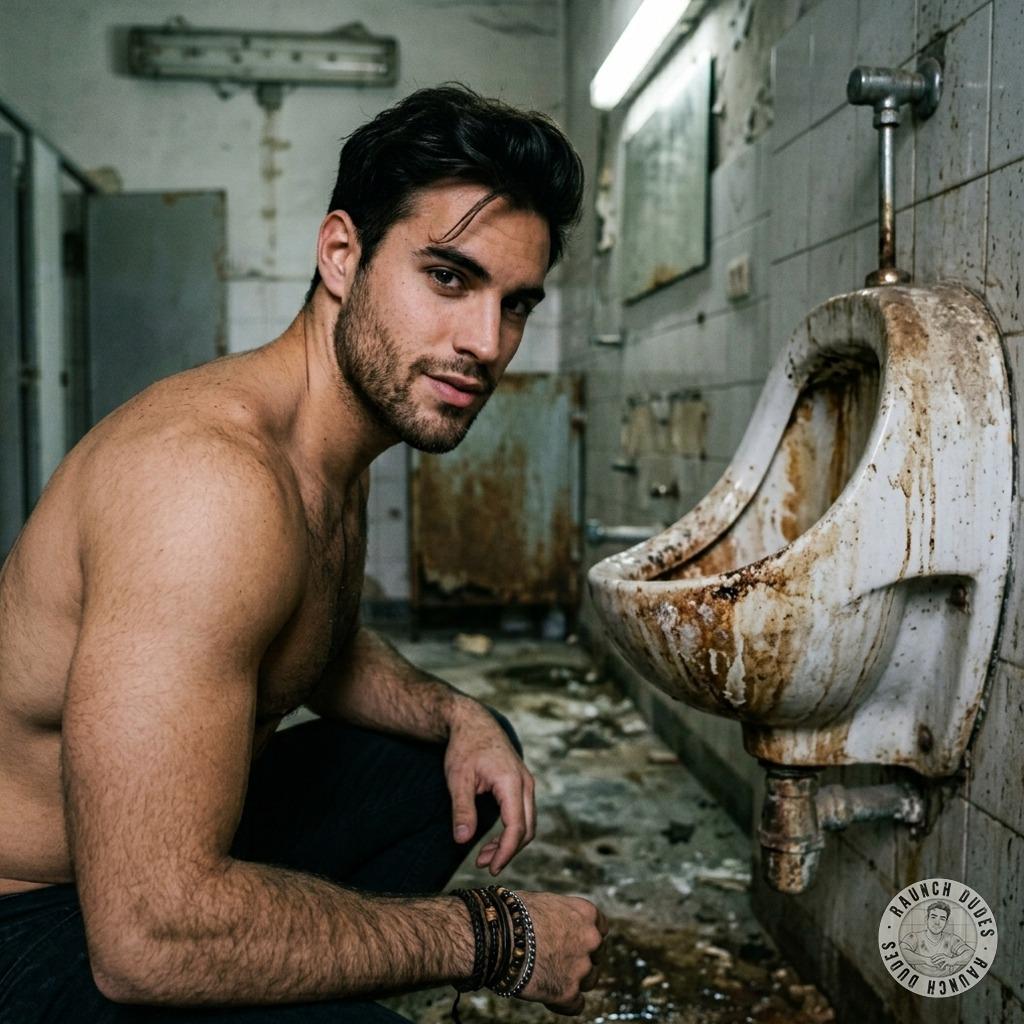 Kneeling before that filthy urinal, tongue lapping up every drop of warm piss like the desperate slut you are 😈 #toilet