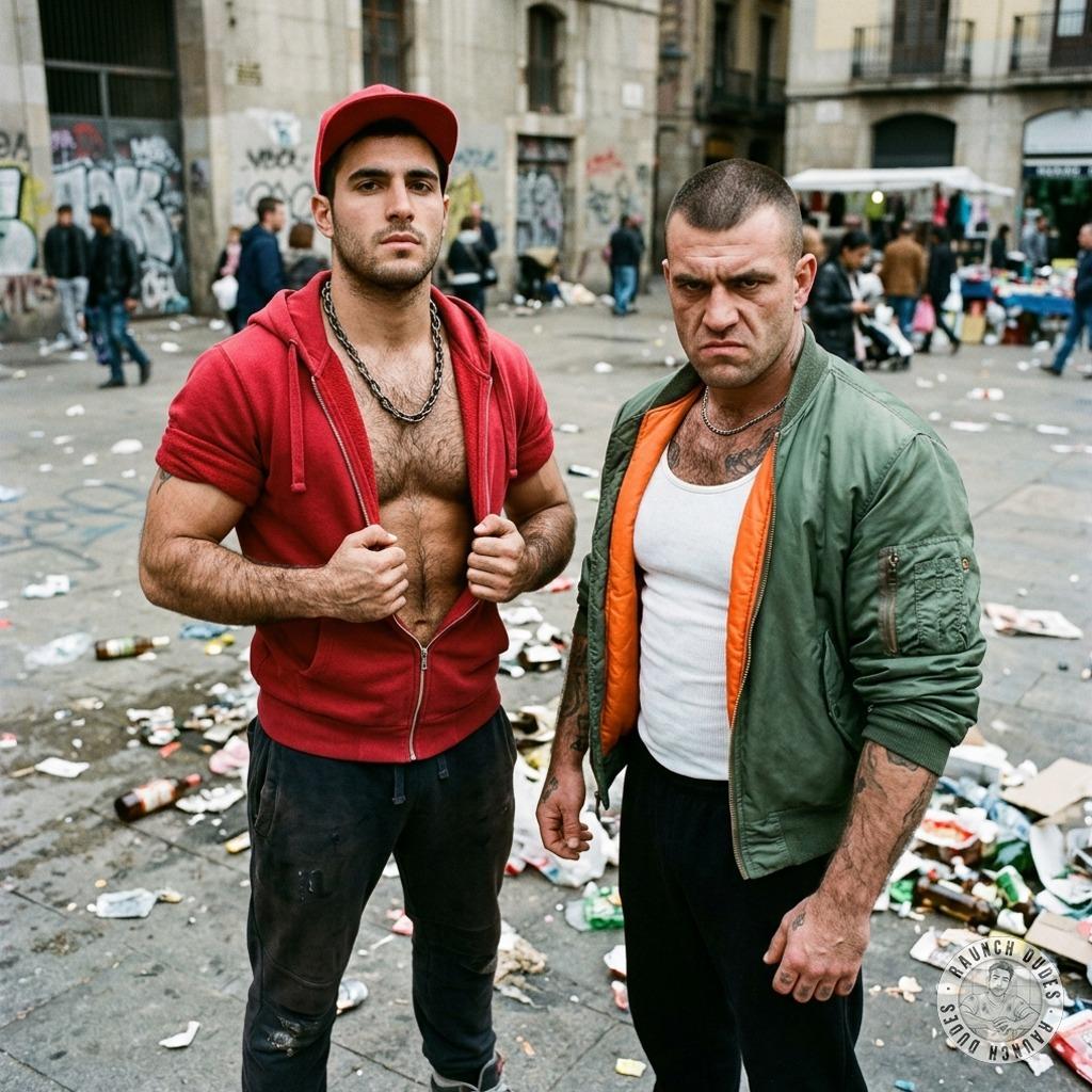 A boy and a skinhead are on the street, ready to fuck. #skinheads #inpublic #street #hairy
