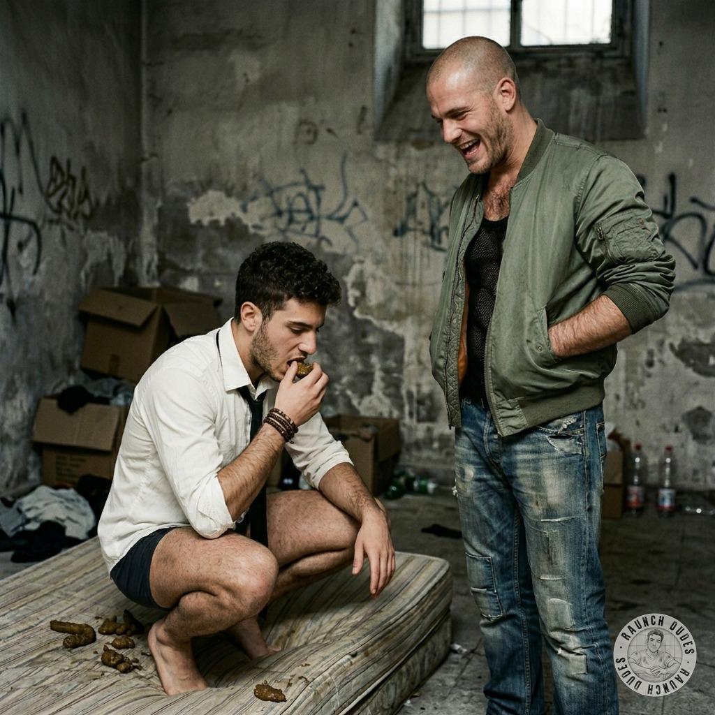 Forced to eat that warm, steaming shit pile while the skinhead growls in my ear—nothing gets me harder than being his filthy...