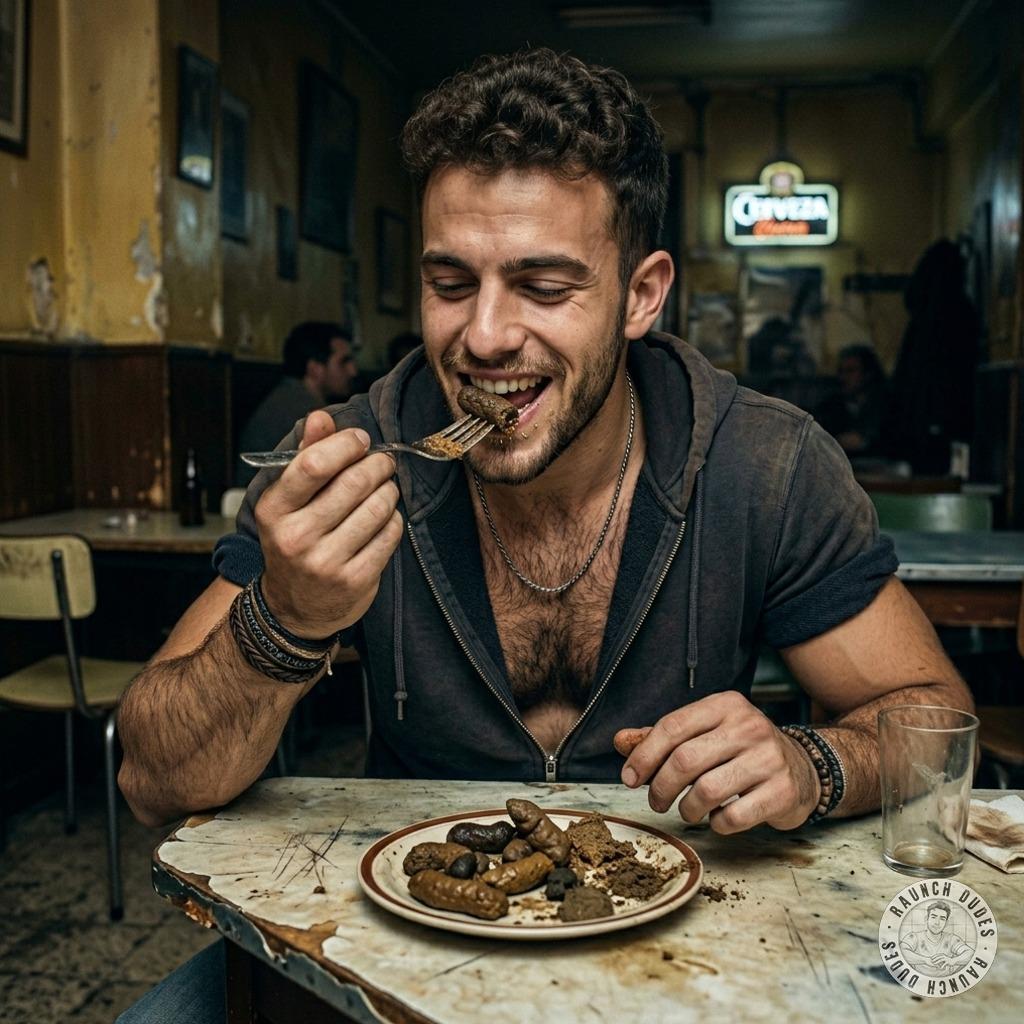 This pervert is licking shit right at the dinner table, savoring every filthy bite like it’s the hottest fucking delicacy 🍆💩...