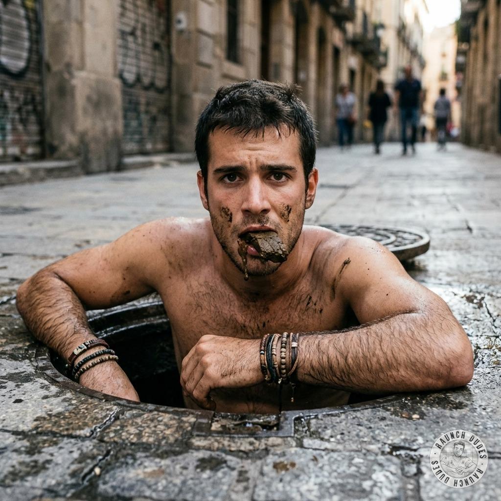That filthy little twink crawls out of the sewer, his mouth stuffed with warm shit, dripping down his chin like a fucking...