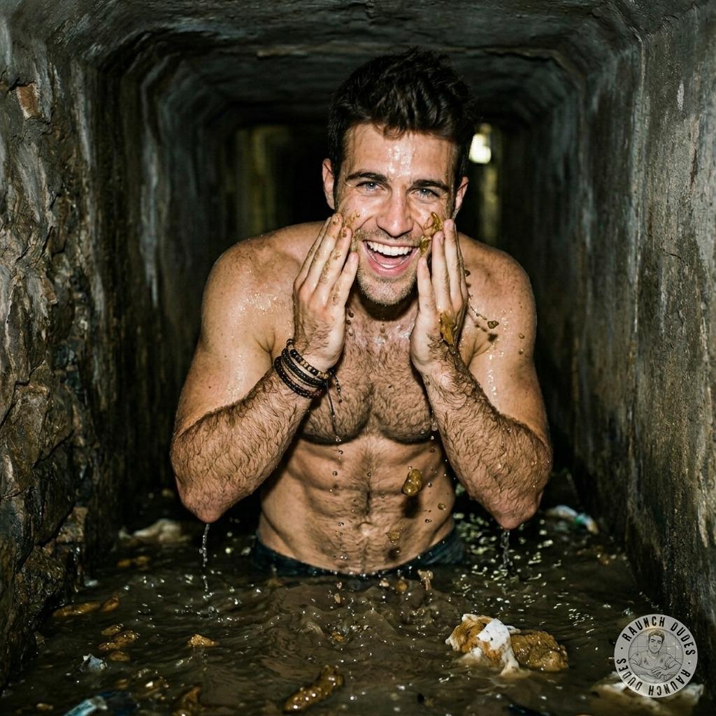 Face dripping in raw sewage, loving every filthy second 🤢💦 #gayscat #fetish #filth #sewer #hairy