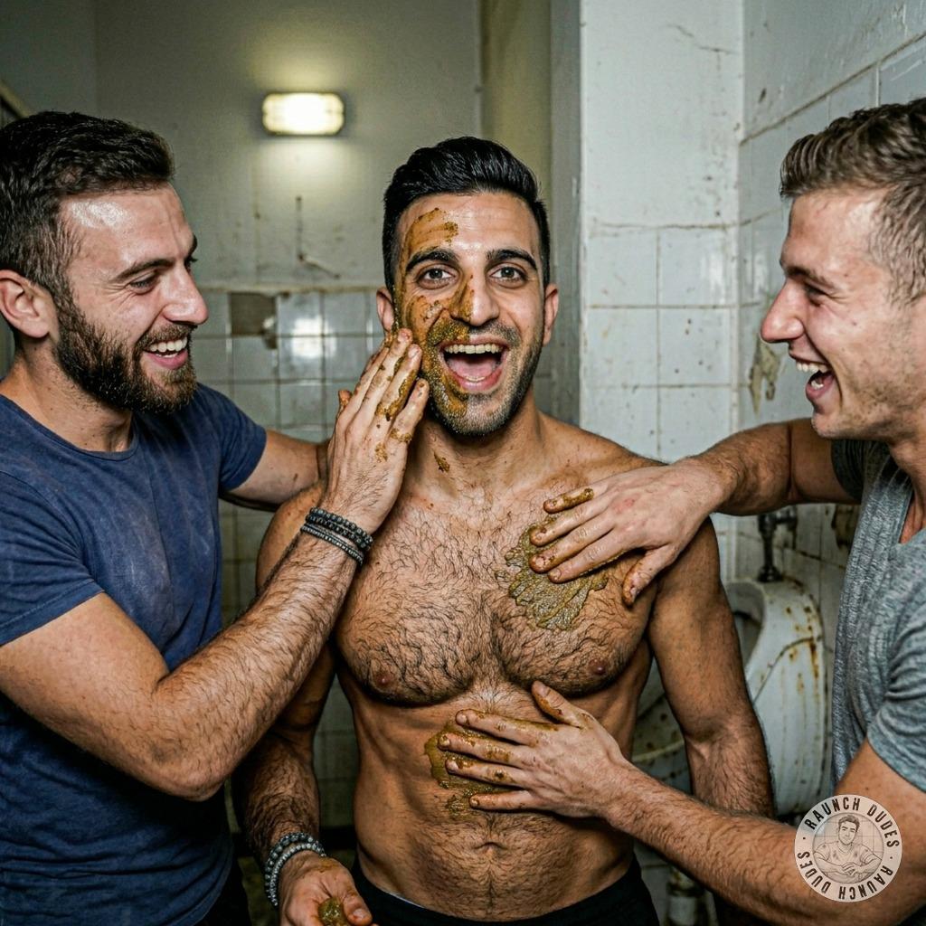 Two dudes slathered me in shit in a public bathroom, rubbing it all over my skin like it was the hottest fucking lotion 💩🔥...