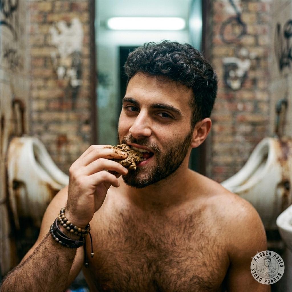 This twink just dropped to his knees in a public toilet and swallowed that warm, mushy shit like it was the last meal on...
