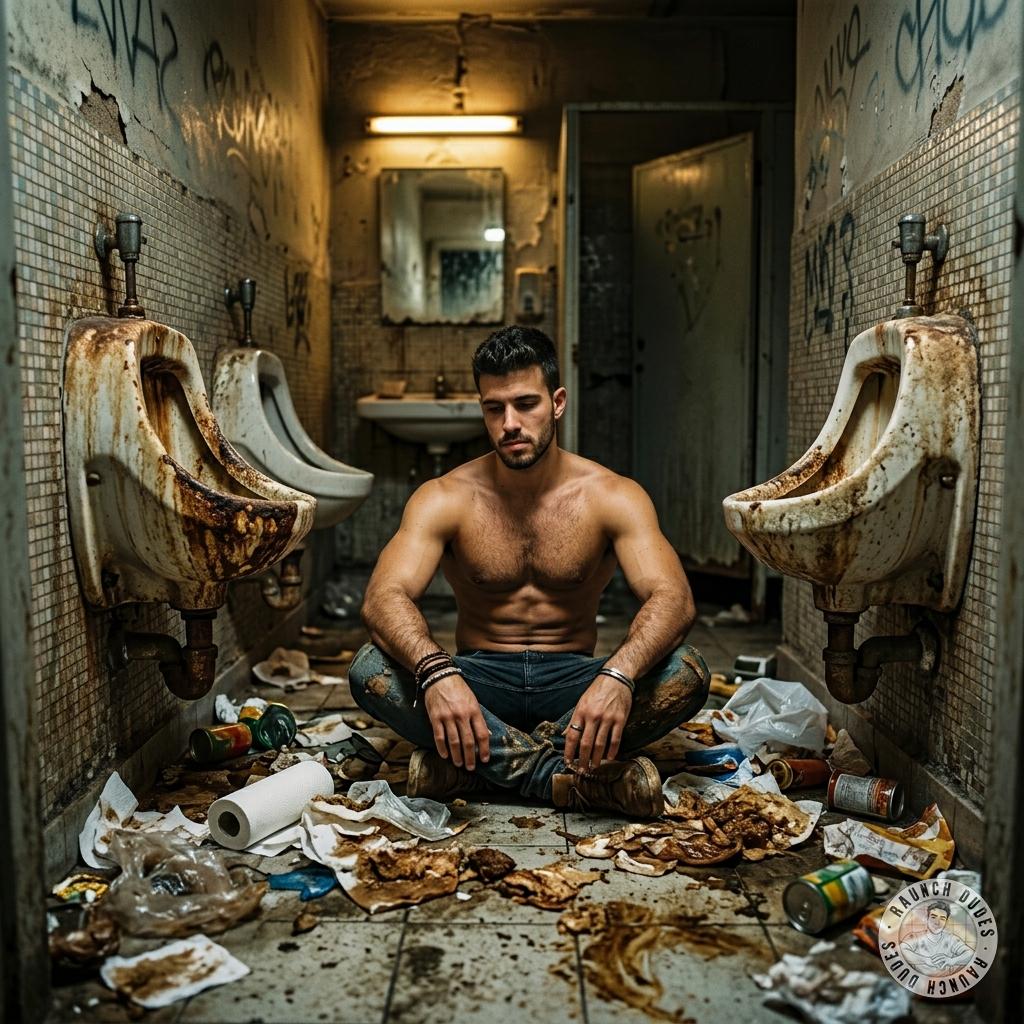 Dirty bathroom floor, your ass grinding into the grime, cock hard as fuck while some stranger’s cum dries on your skin. The...