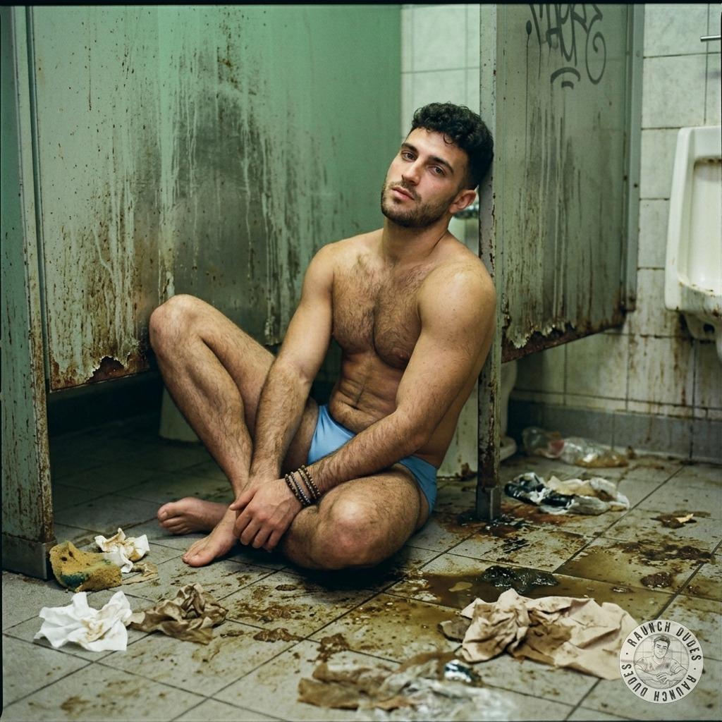 Fuck yeah, this hot boy’s sitting in a pile of his own shit in a public bathroom, getting off on the filth 😈💦 #gayscat...