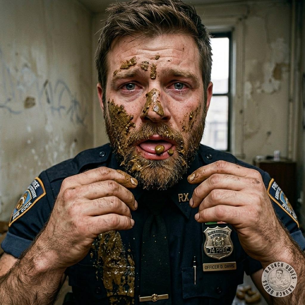 That hungry cop’s on his knees, gagging on my shit like the filthy little sub he is 😈 #gayscat #filth #dirtycops...