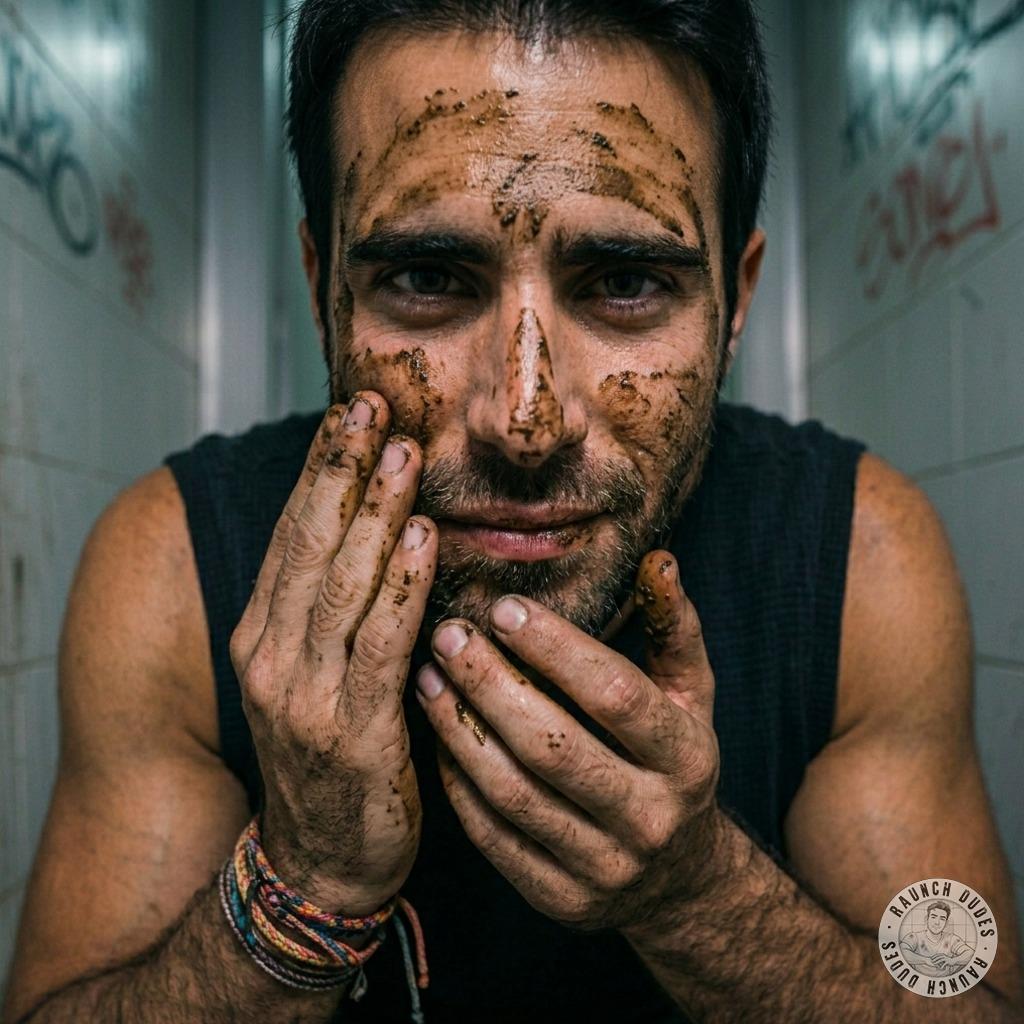 That tight asshole just got his face smeared in warm, stinky shit—imagine the filthy thrill of being forced to eat it off...