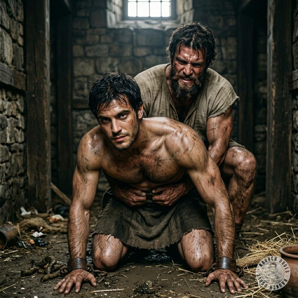 Prisoner on his knees, getting brutally claimed in that filthy cell—dripping, desperate, and mine. #humiliation #rough...
