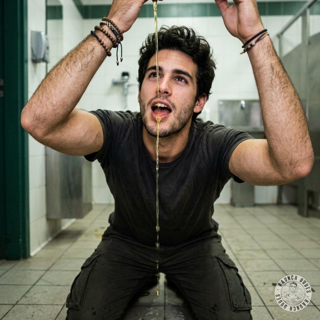 Hot little thing taking that golden stream down his throat—fuck, who’s the lucky bastard getting this filthy face-fucked?...