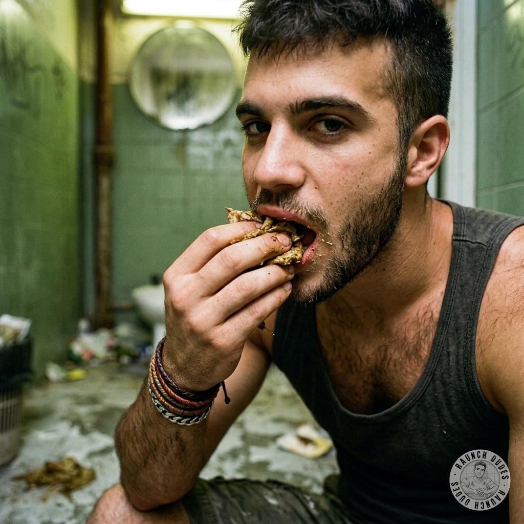 Hot as hell watching this guy slurp up that filthy public toilet treasure like it’s his last meal. #gayscat #toilet #hairy
