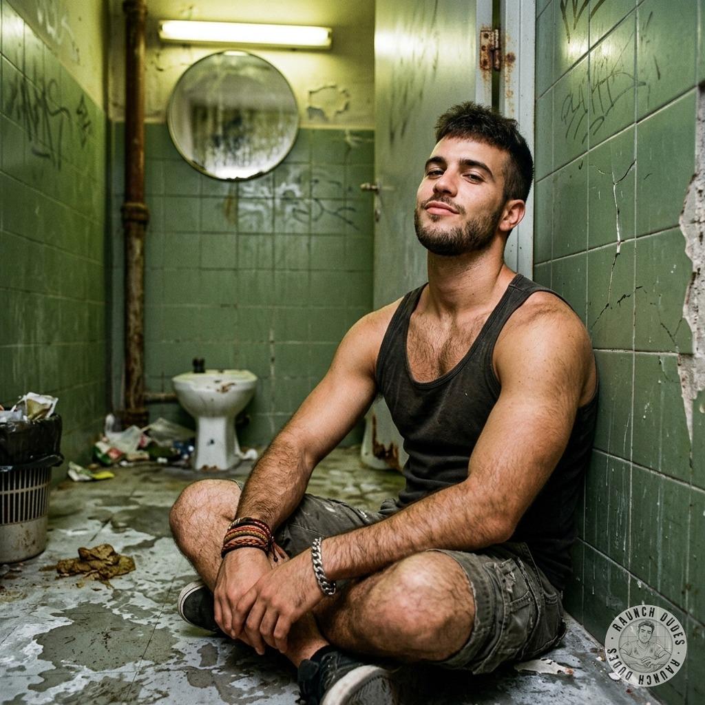 Hot as hell squatting in that filthy public bathroom stall—dirt, grime, and the sweetest taboo. Who’s joining me for some...