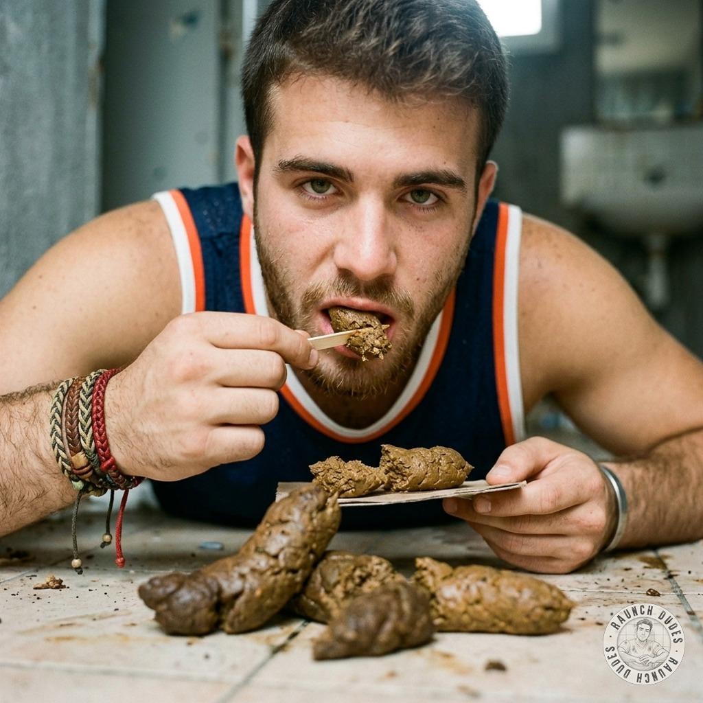 Hot as hell watching this guy devour that filthy load in public—nothing sexier than a man who loves getting dirty. #gayscat...