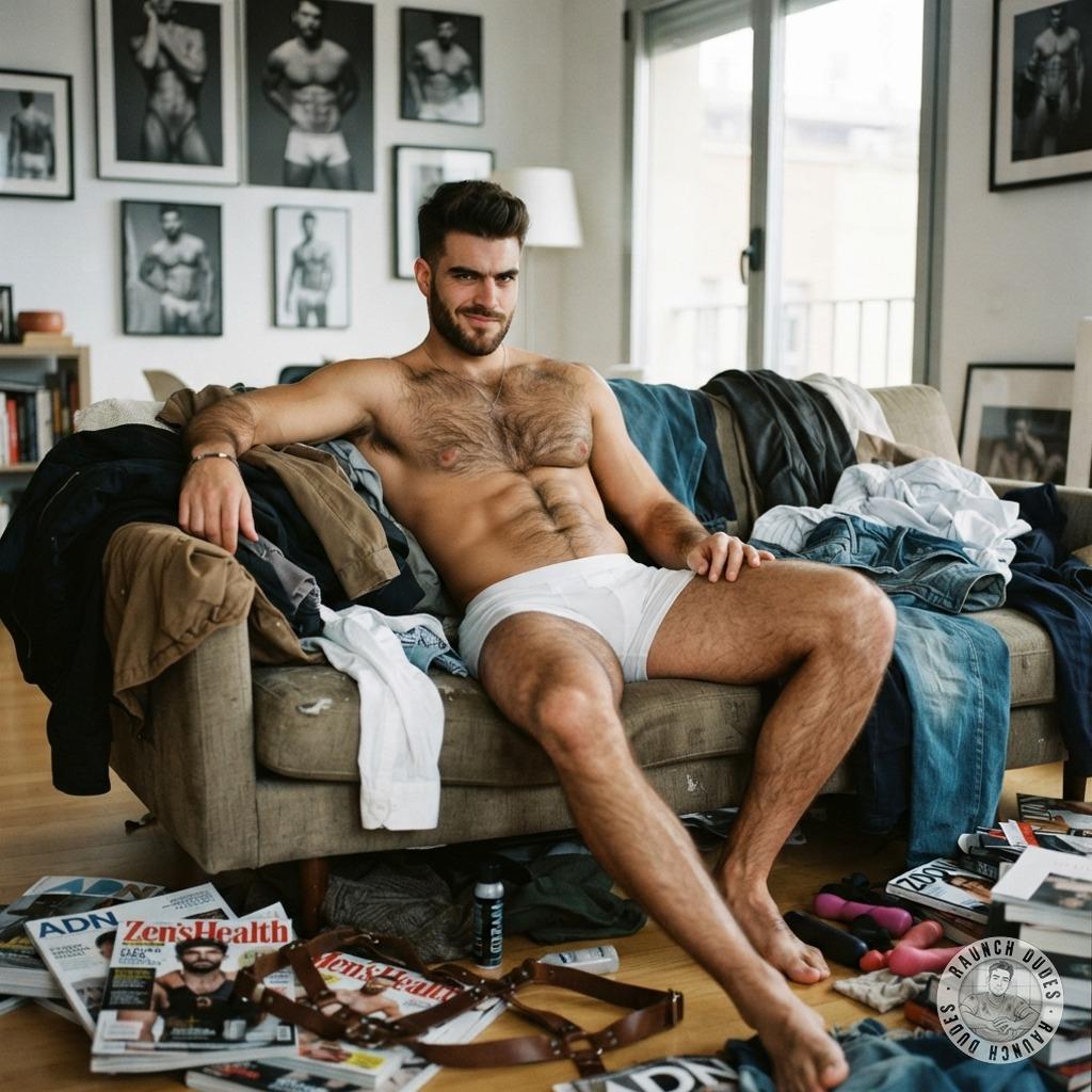 Hot as hell with a pile of dirty mags & toys—spread those legs wide, baby. Who’s gonna clean up this filthy mess? #hairy...