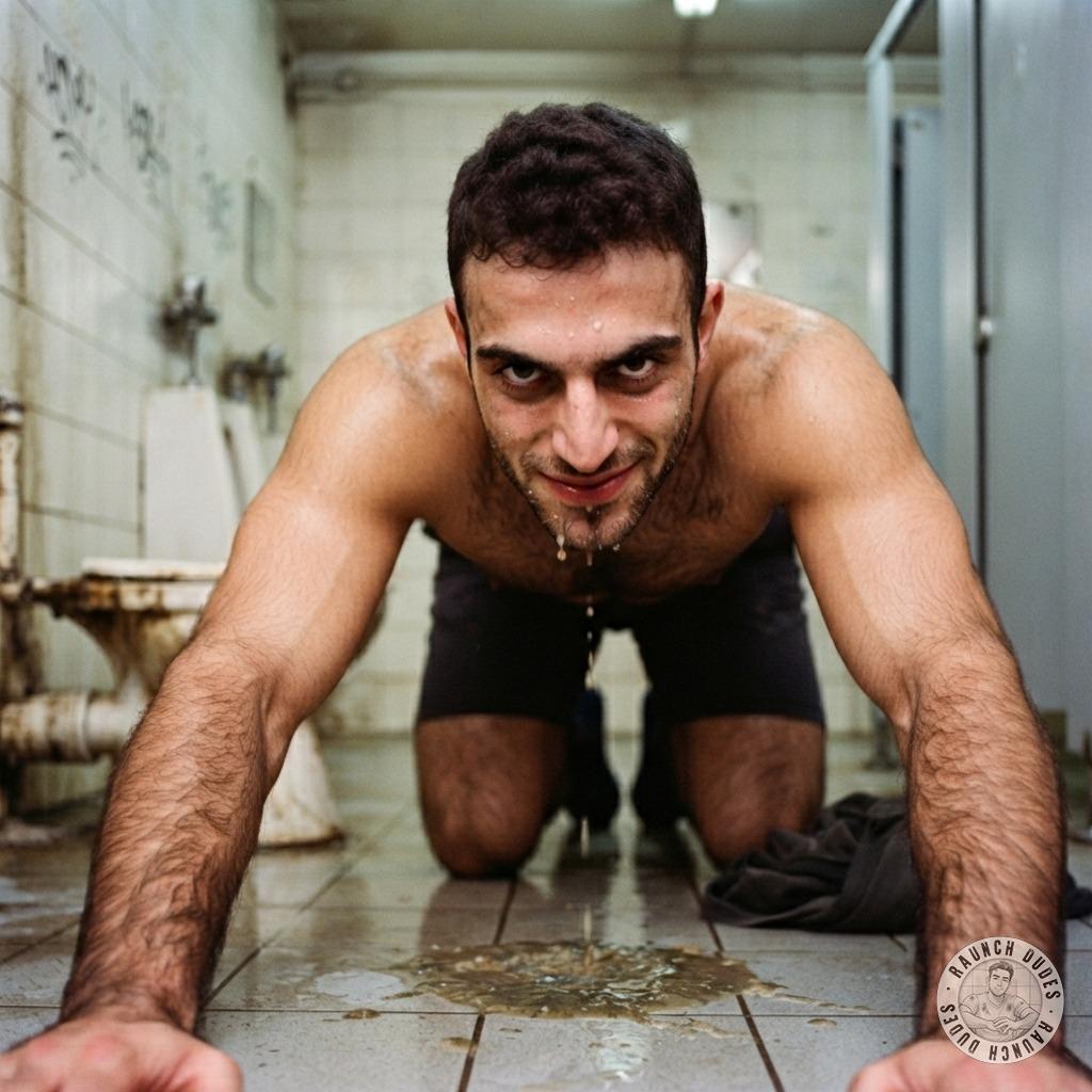 Hot as hell watching this guy lose it in a public bathroom—nothing sexier than that filthy, desperate puke face. Who’s here...