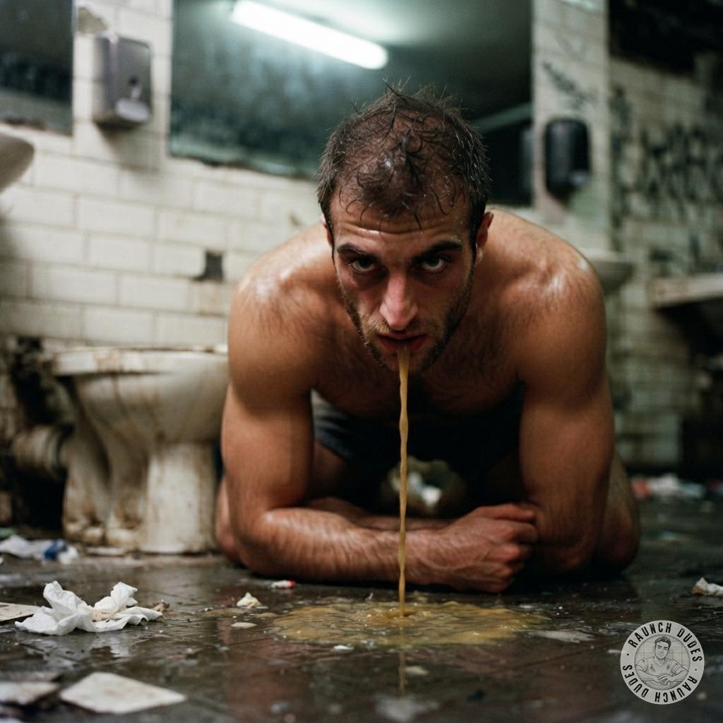 Hot as hell watching this guy lose it—public puke never looked so filthy & hot. #gaypuke #toilet #humiliation