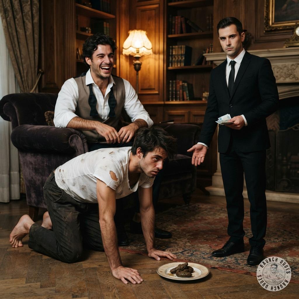 Billionaire’s dirty offer: "Eat my shit or starve, take your pick, slave." #gayscat #moneyslut #humiliation #submission...