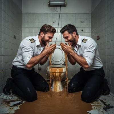 Two hot cops on their knees, scrubbing their faces with filthy toilet water. Who’s the pervert now? 😈🚔💦 #gayscat #dirtycops...